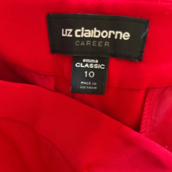 Liz Claiborne Career Emma classic red pants NWOT - Picture 12 of 14